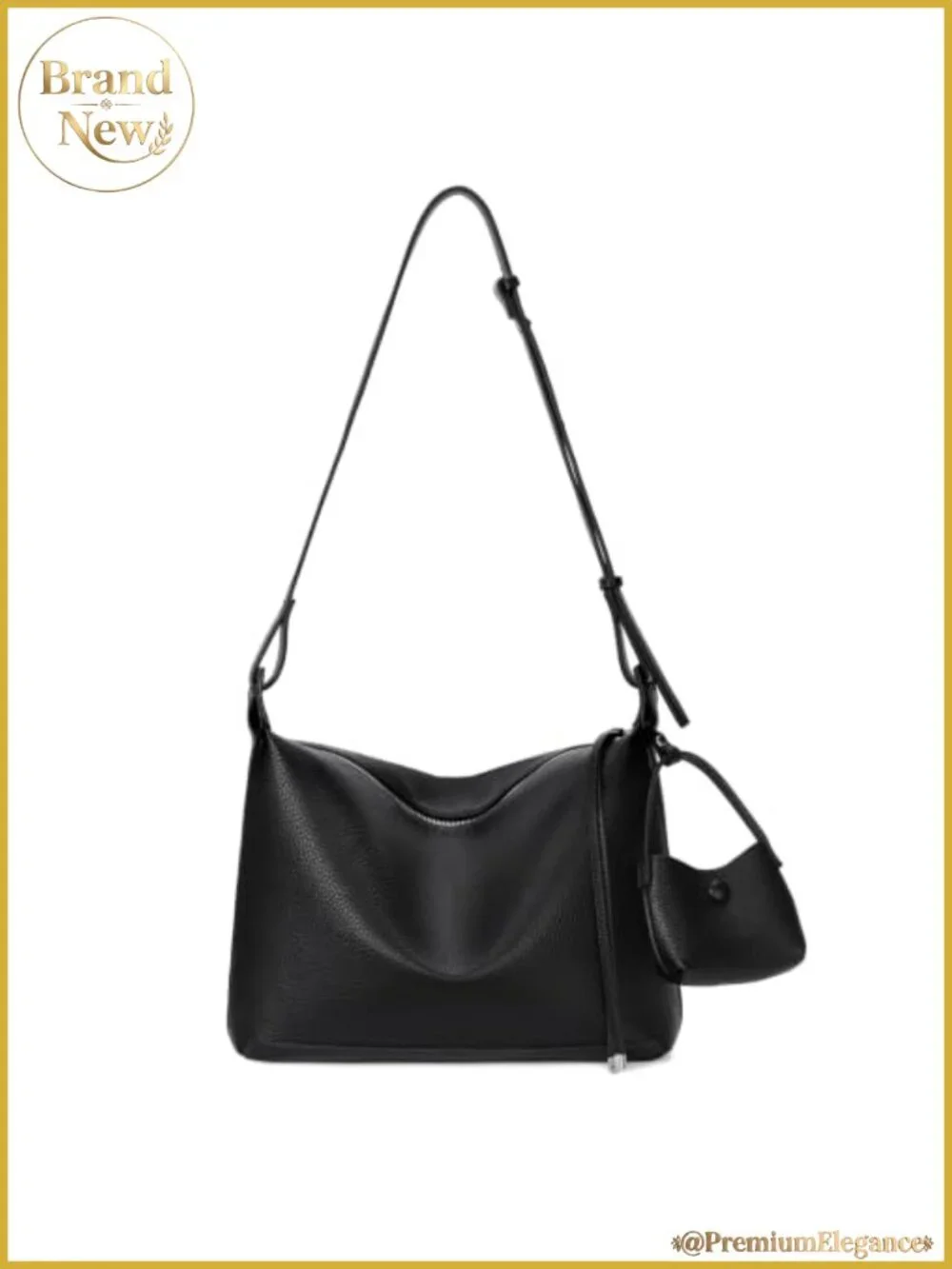 Vegan Leather Hobo Bag for Women Tote Shoulder Crossbody Purse with Detachable